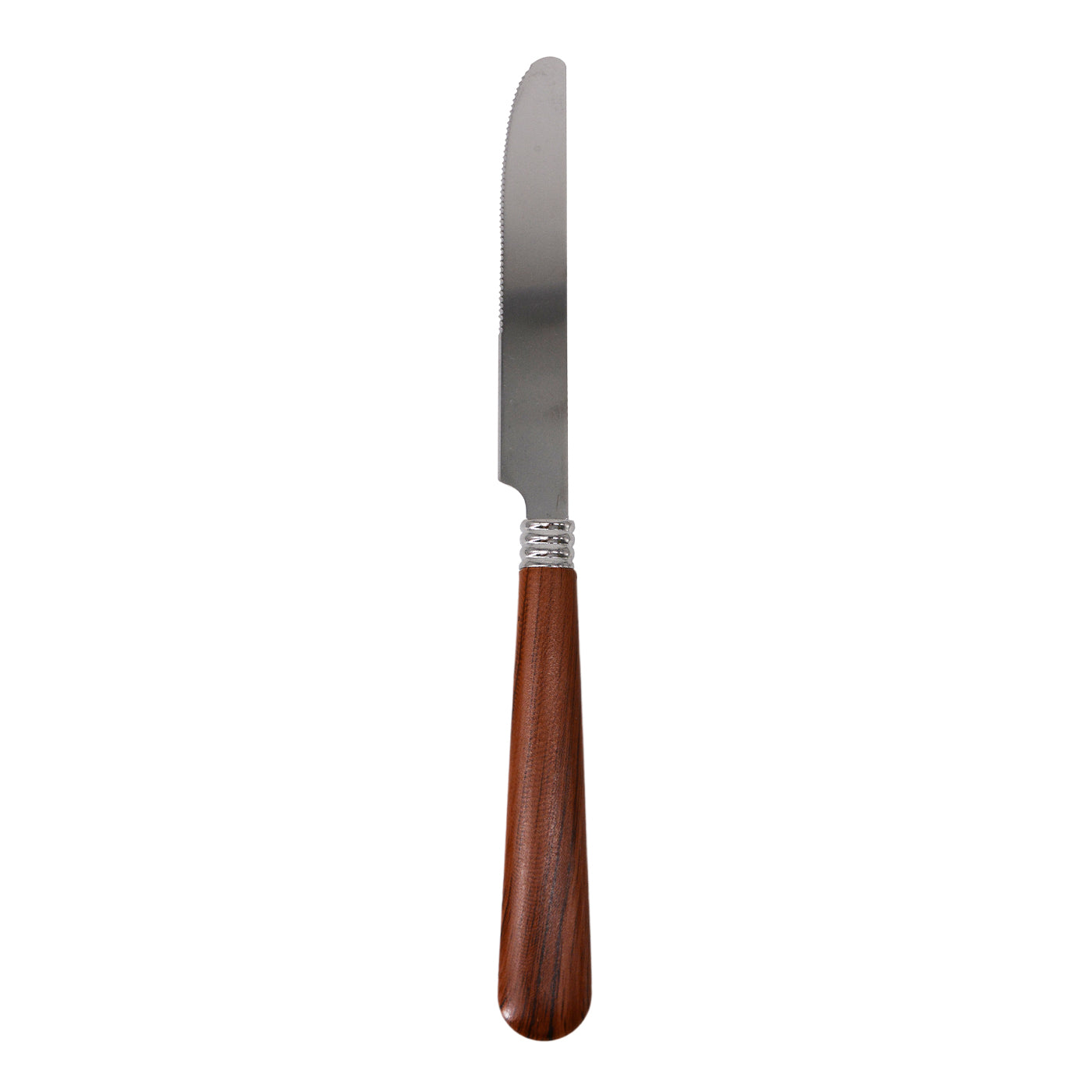 Braunes Messer mit Holzimitation Dreifachring