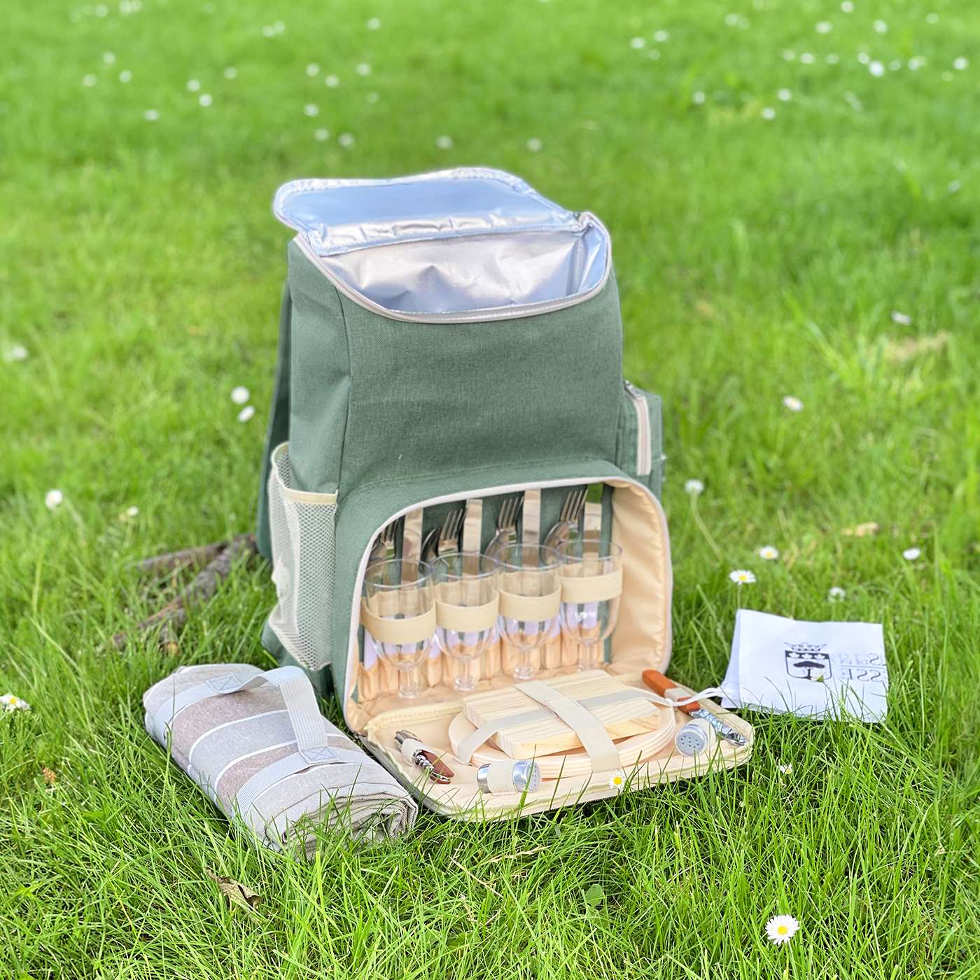 Picknickrucksack "Escapade" Grün - 4 Personen