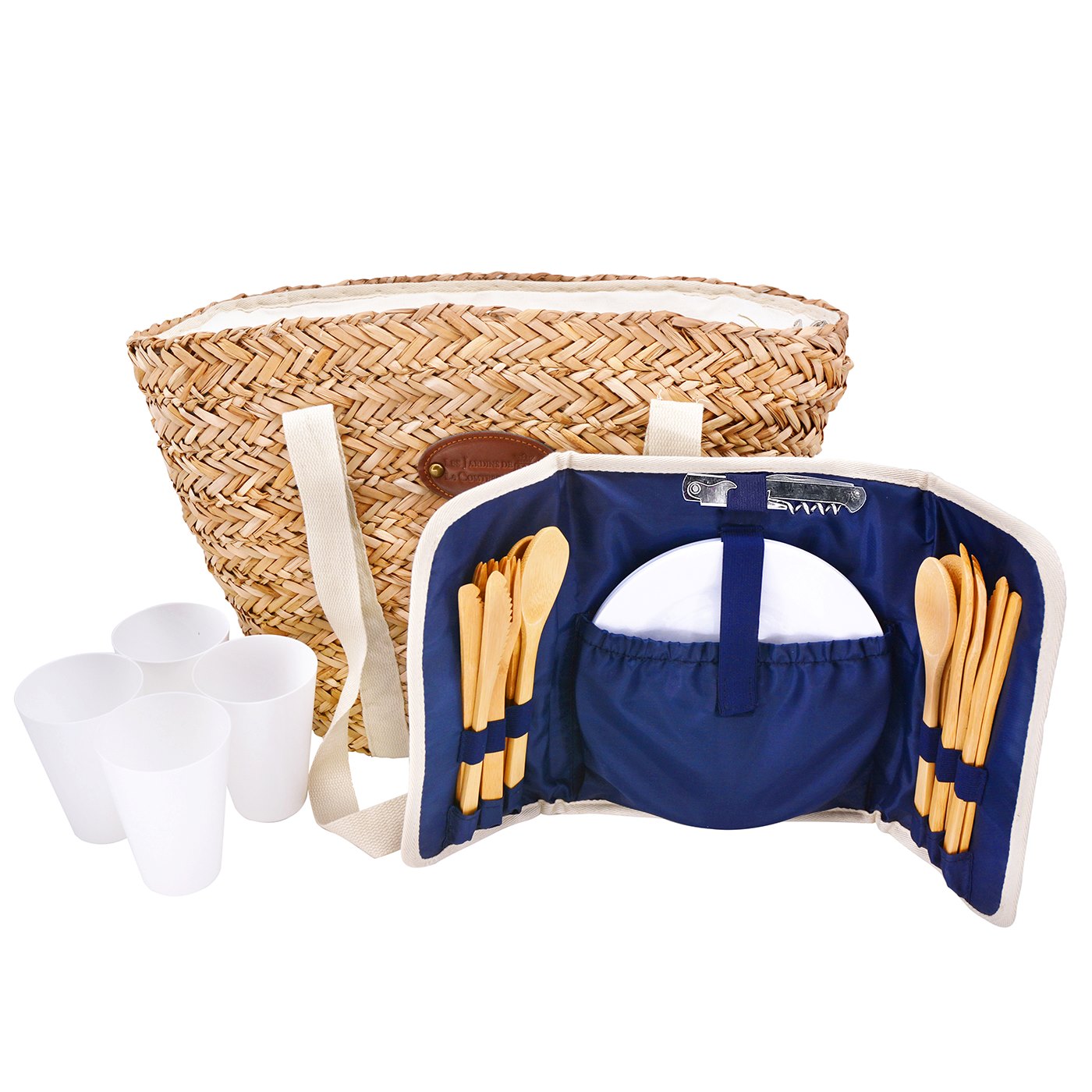 Strandtasche Picknick Riviera Leinen - 4 Personen
