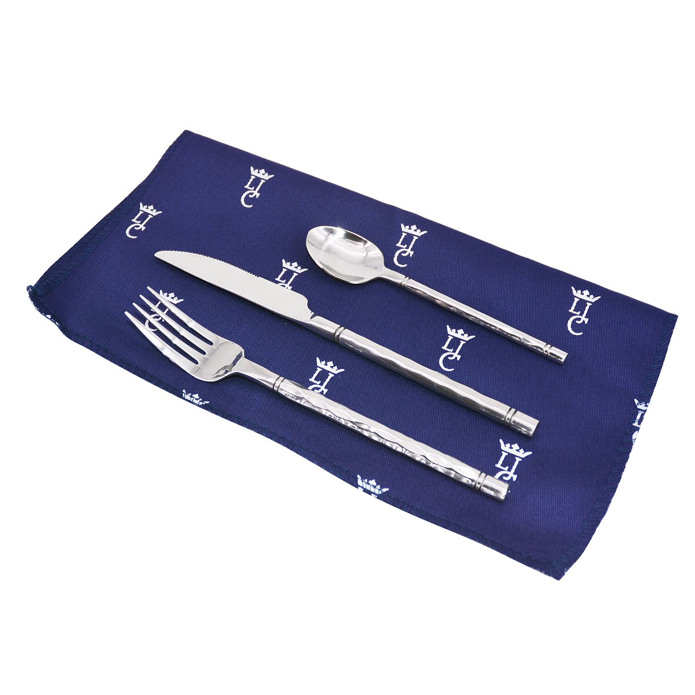 Picknickkorb mit Leder „Saint-Honoré“ in blau - 4 Personen