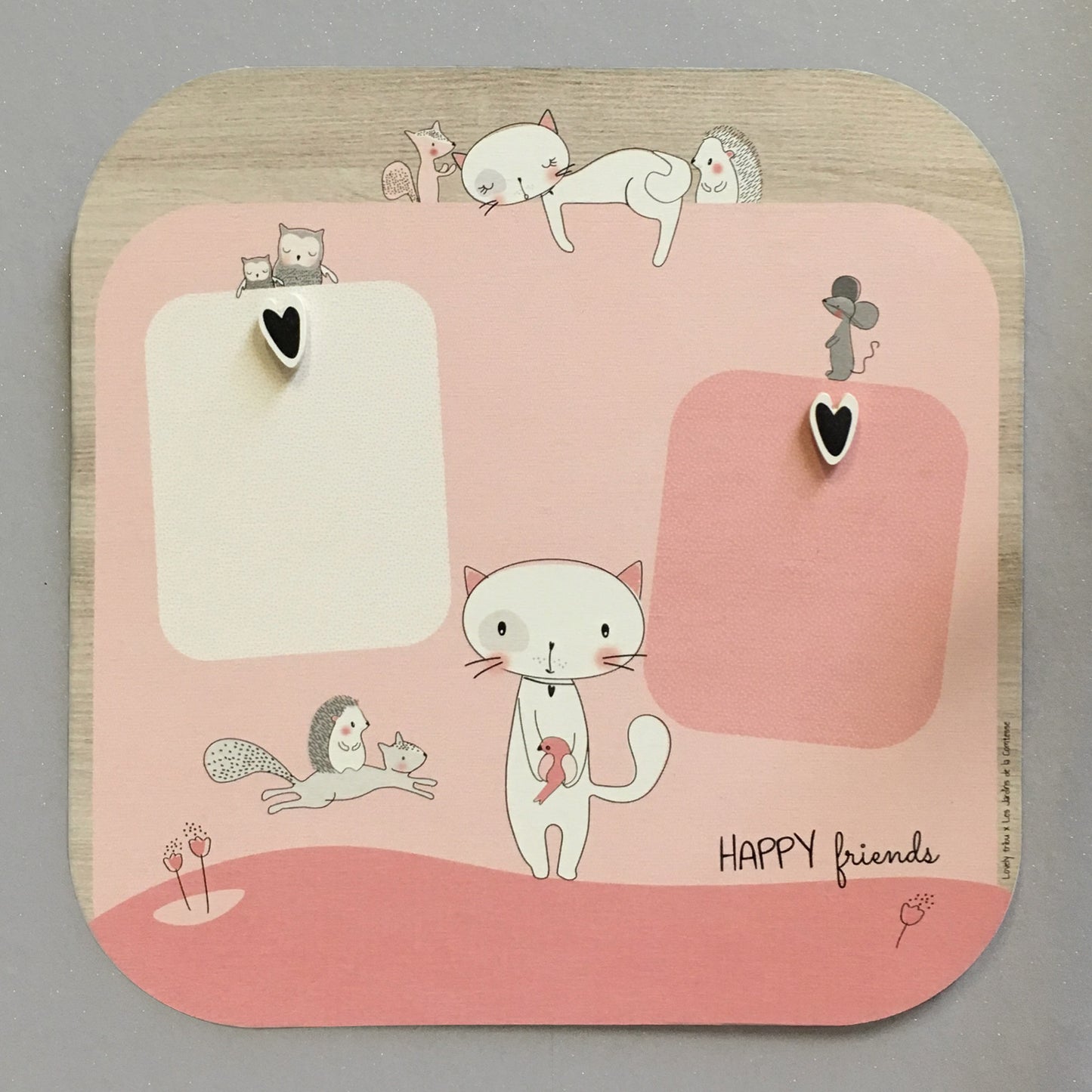 Großer Mehrfach-Bilderrahmen aus Holz für Kinderfotos, mit Magneten "Lily das Kätzchen