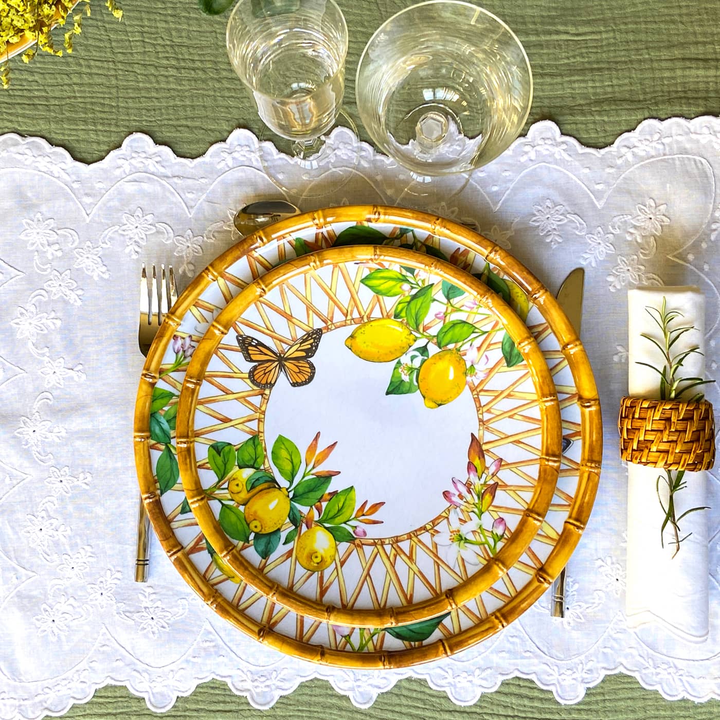 Großer flacher Teller aus Melamin - Ř 28 cm - Capri