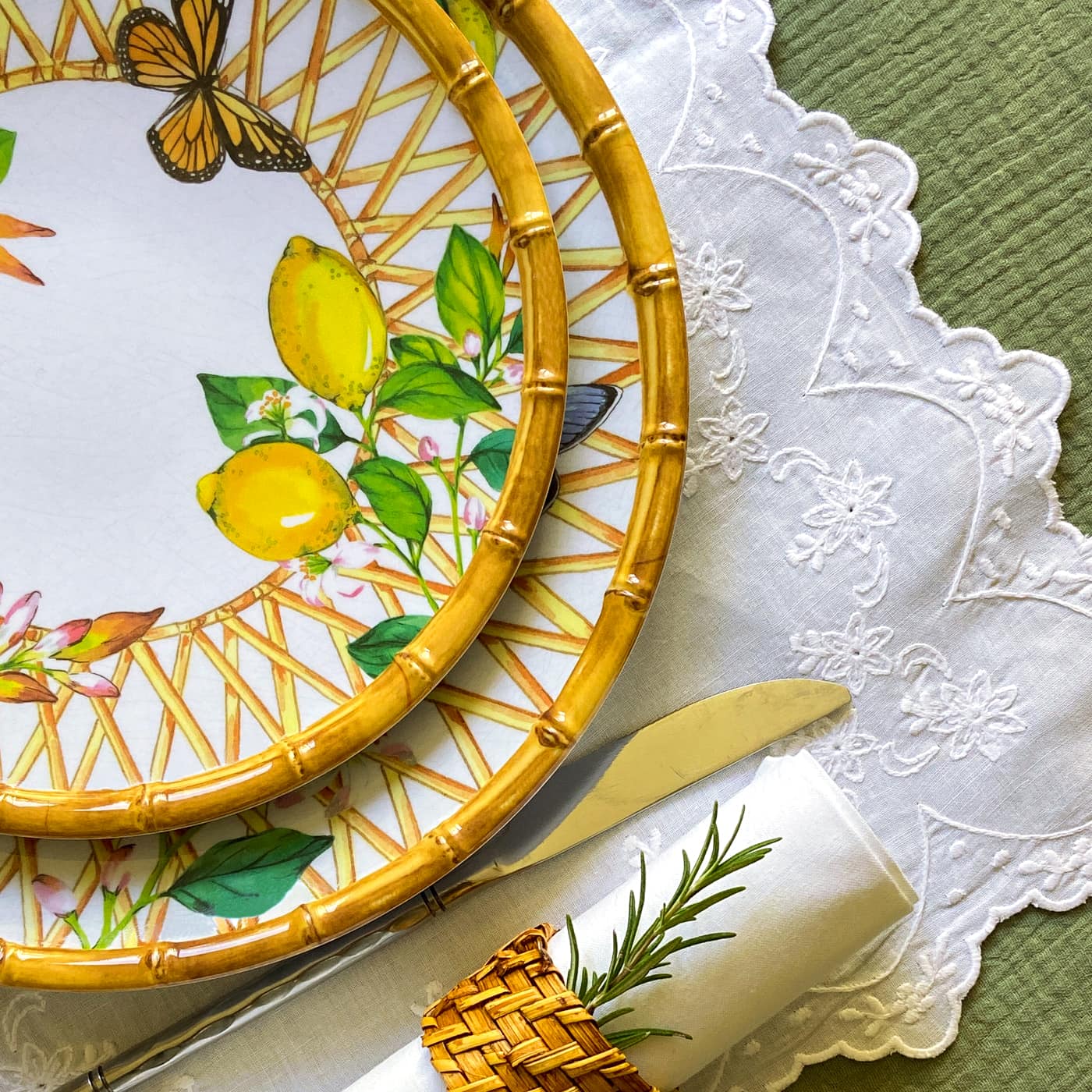 Kleiner flacher Dessertteller aus Melamin - Ř 23 cm - Capri