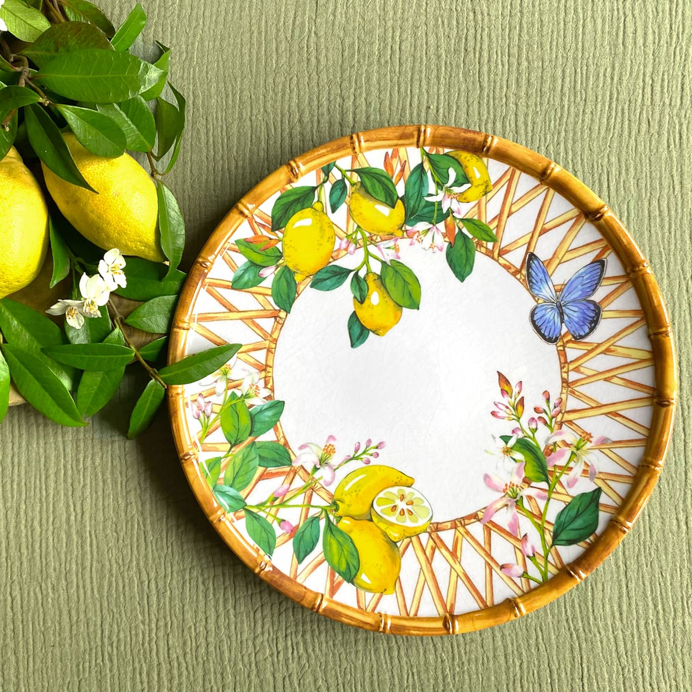 Großer flacher Teller aus Melamin - Ř 28 cm - Capri