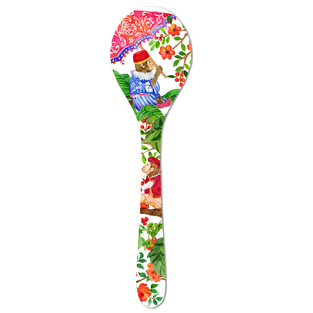 Salatbesteck aus reinem Melamin - 33 cm - Affen aus Bali