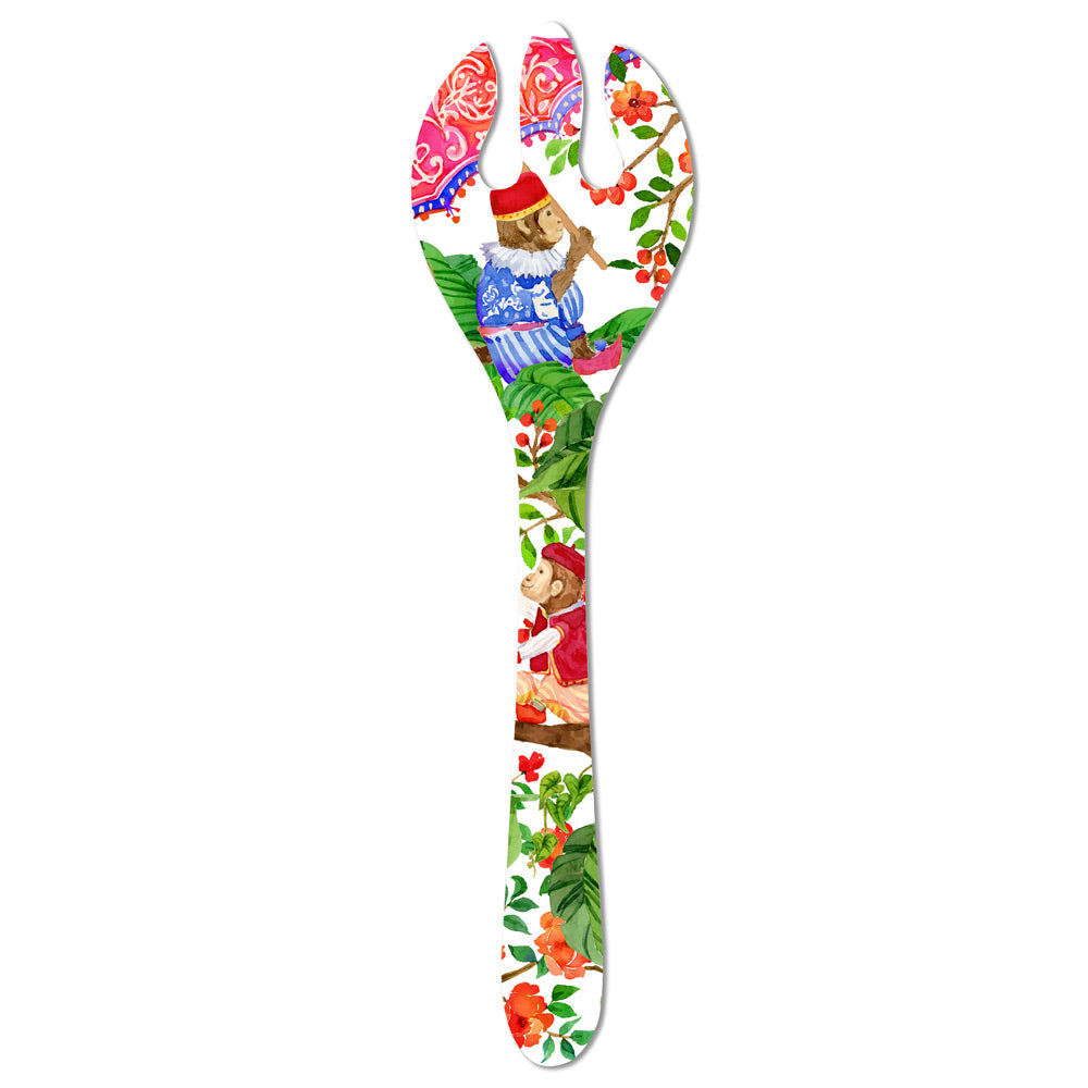 Salatbesteck aus reinem Melamin - 33 cm - Affen aus Bali
