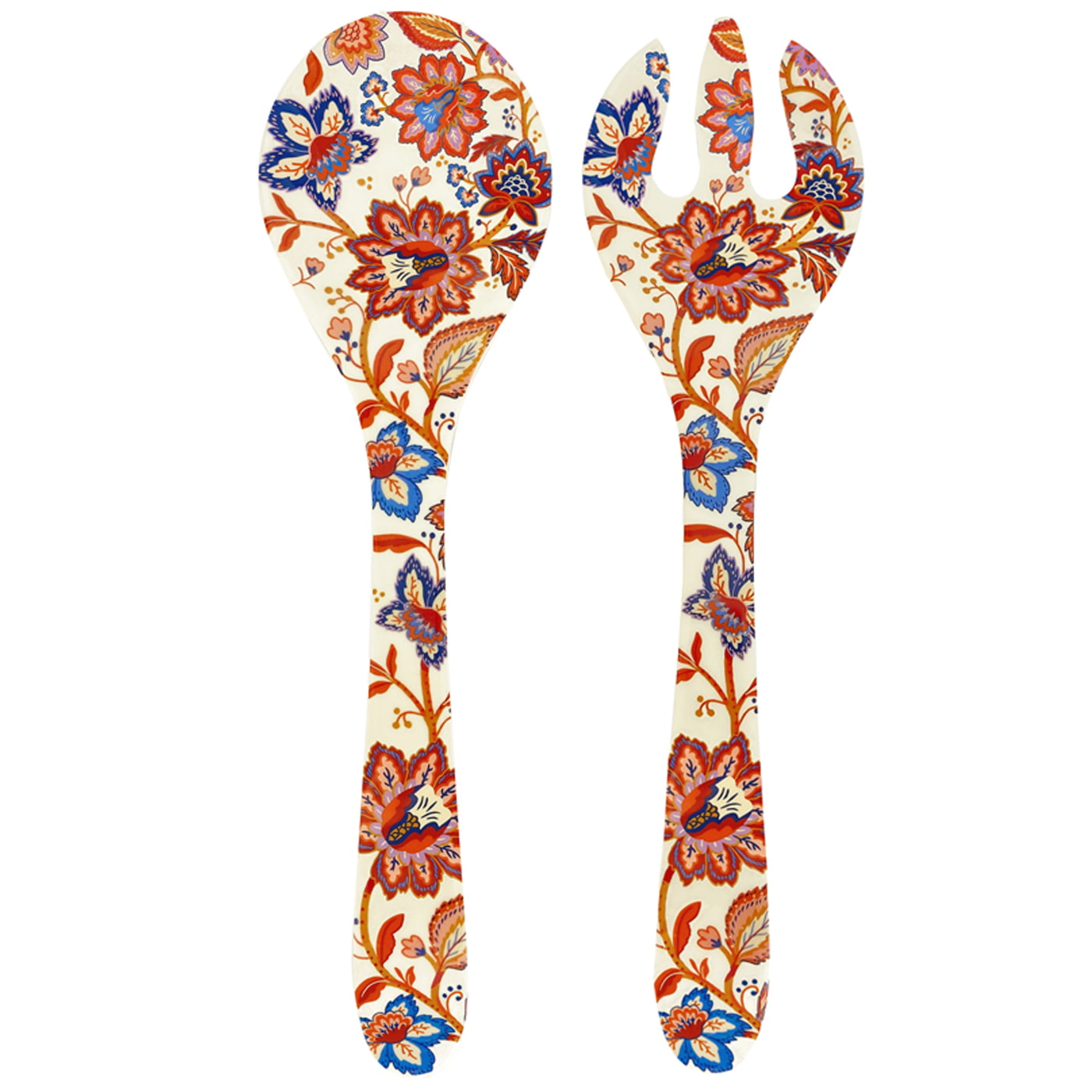 Salatbesteck aus Melamin Blumig - 33 cm