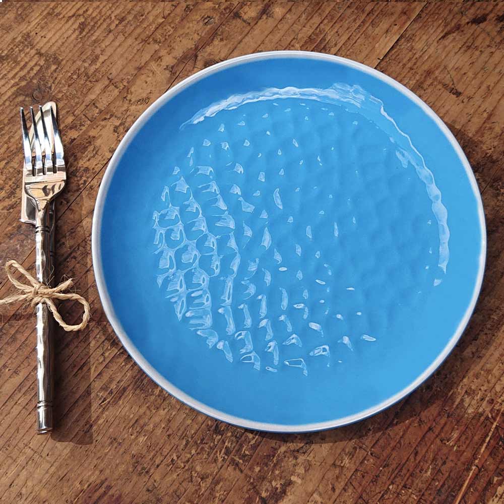 Kleiner Teller 23 cm aus reinem Melamin - Blau 2 Stück