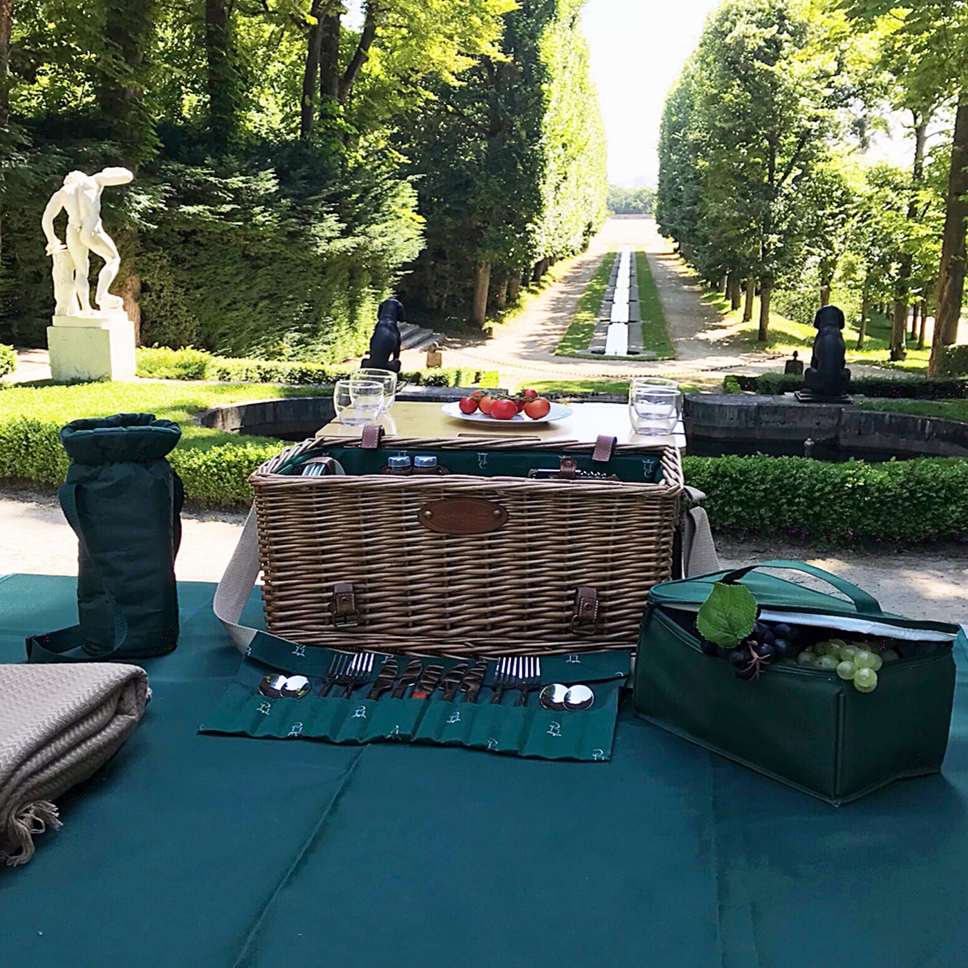 Picknickkorb Saint-Honoré mit Lederriemen - 4 Personen