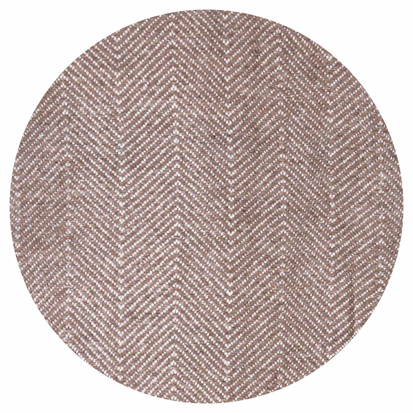Plaid aus Woll in Eisbraun und Elfenbein - große Fischgrätenmuster - 130 x 200 cm