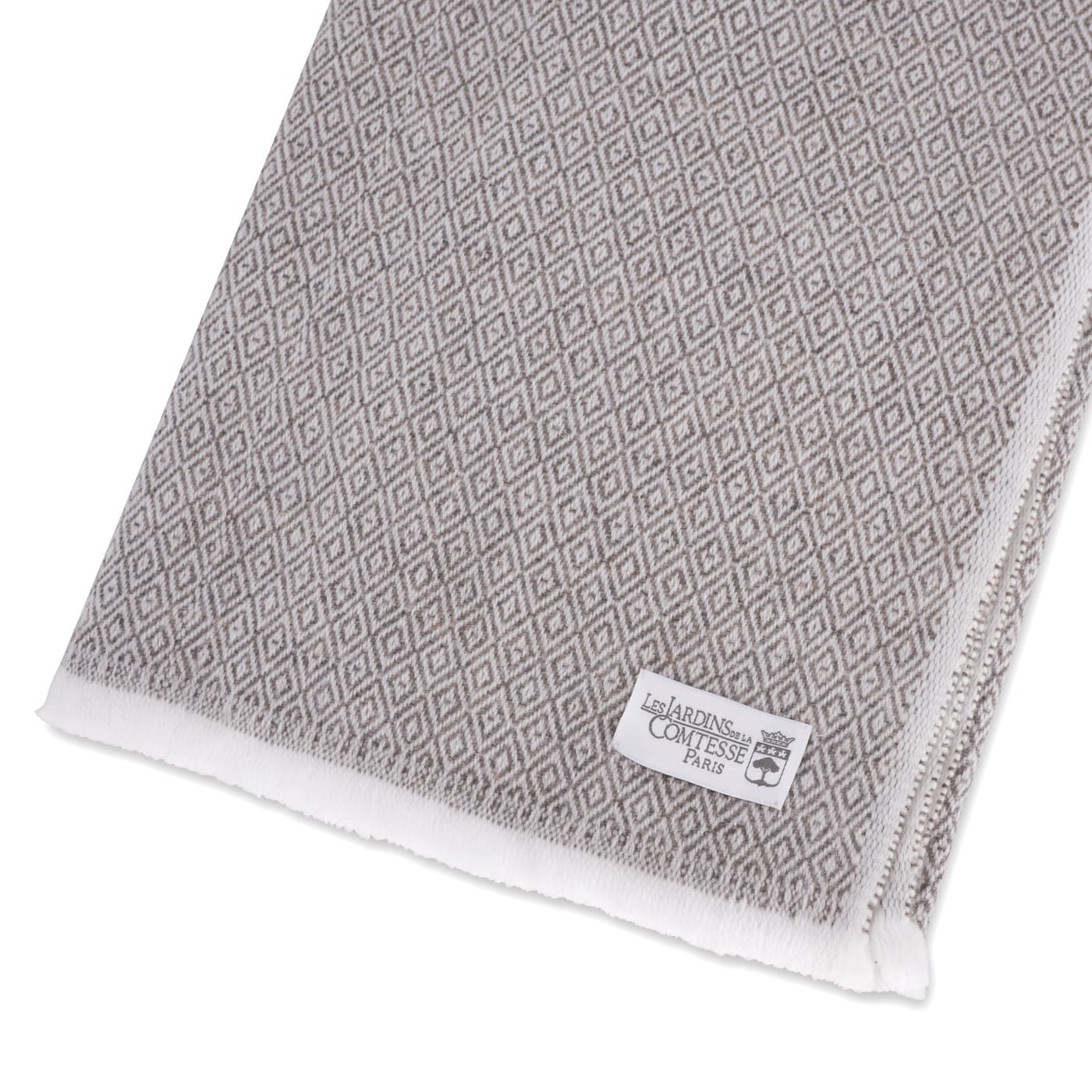 Pashmina / Kaschmir und Wolle Schal für Frauen, kastanienbraun, Diamant-Motiv