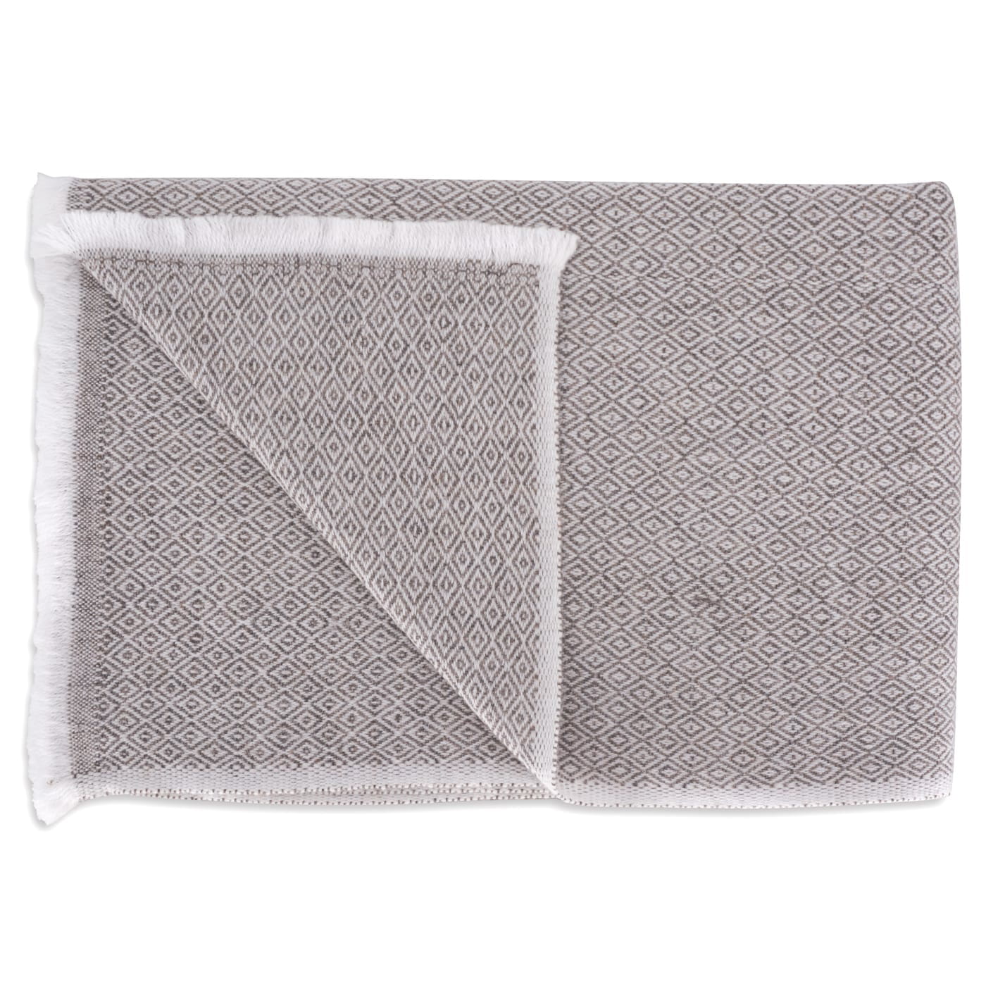 Pashmina / Kaschmir und Wolle Schal für Frauen, kastanienbraun, Diamant-Motiv