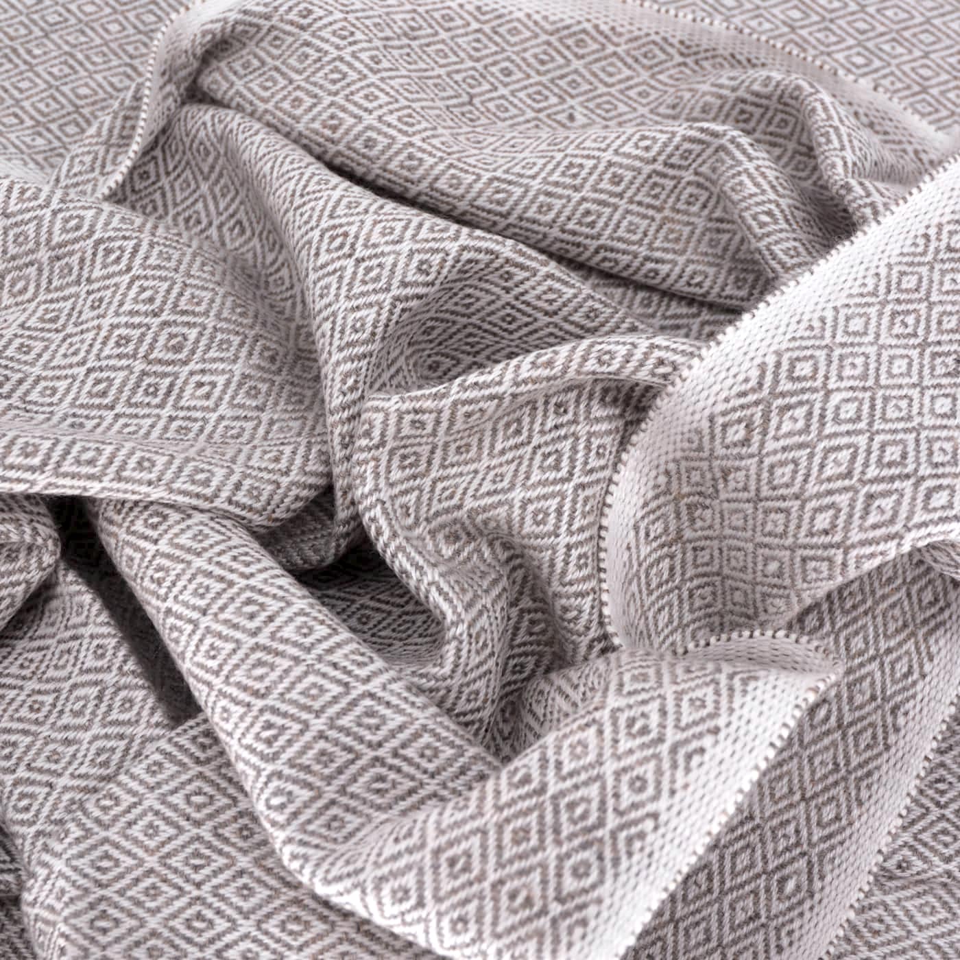 Pashmina / Kaschmir und Wolle Schal für Frauen, kastanienbraun, Diamant-Motiv
