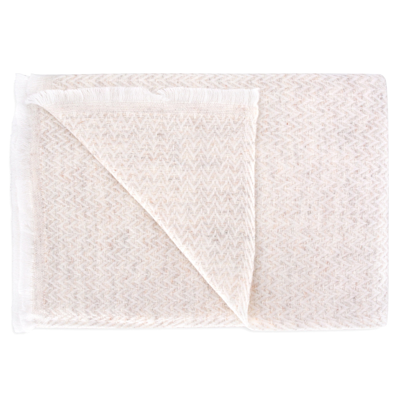 Pashmina / Kaschmir und Wolle Schal für Frauen, mandelbeige, Diamant-Motiv