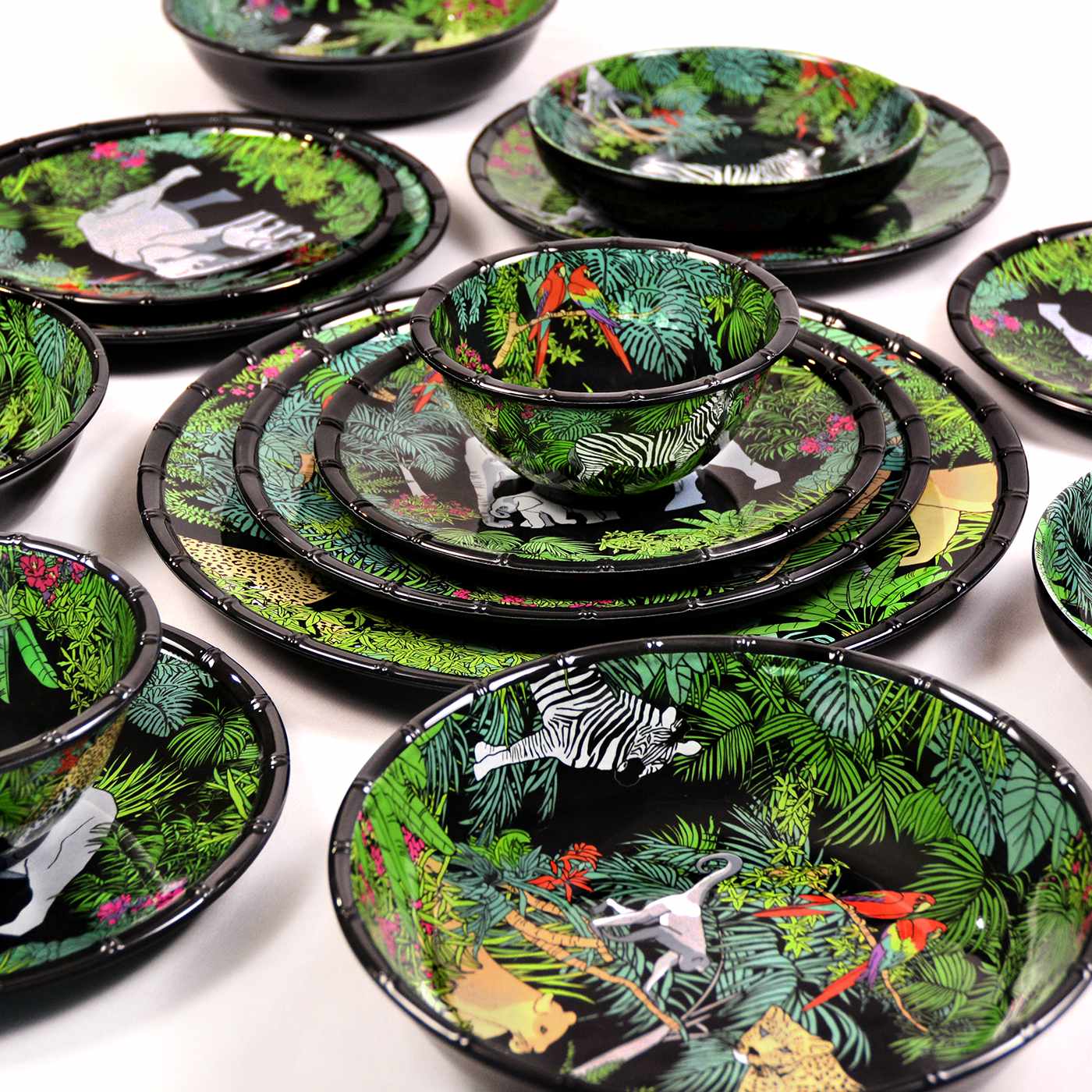 Hohler Teller aus reinem Melamin - 20 cm - Jungle