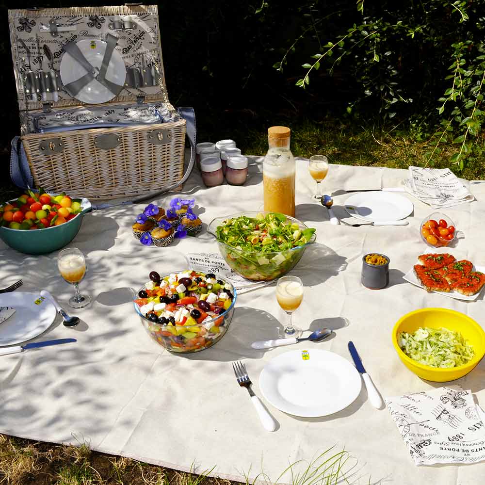 Beige Picknickdecke (140 x 140 cm)