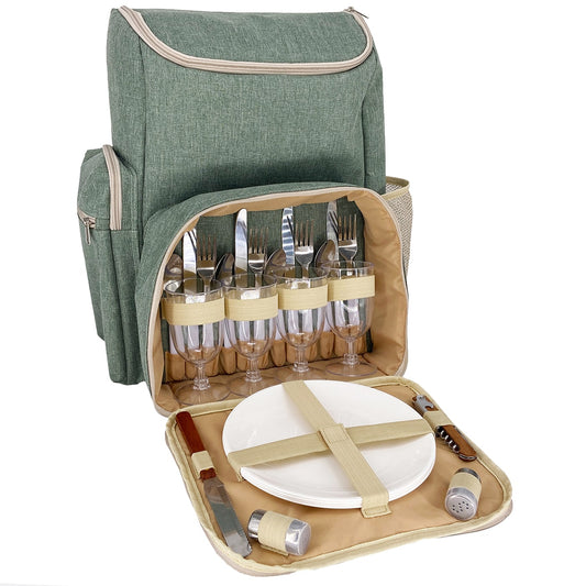 Picknickrucksack "Escapade" Grün - 4 Personen
