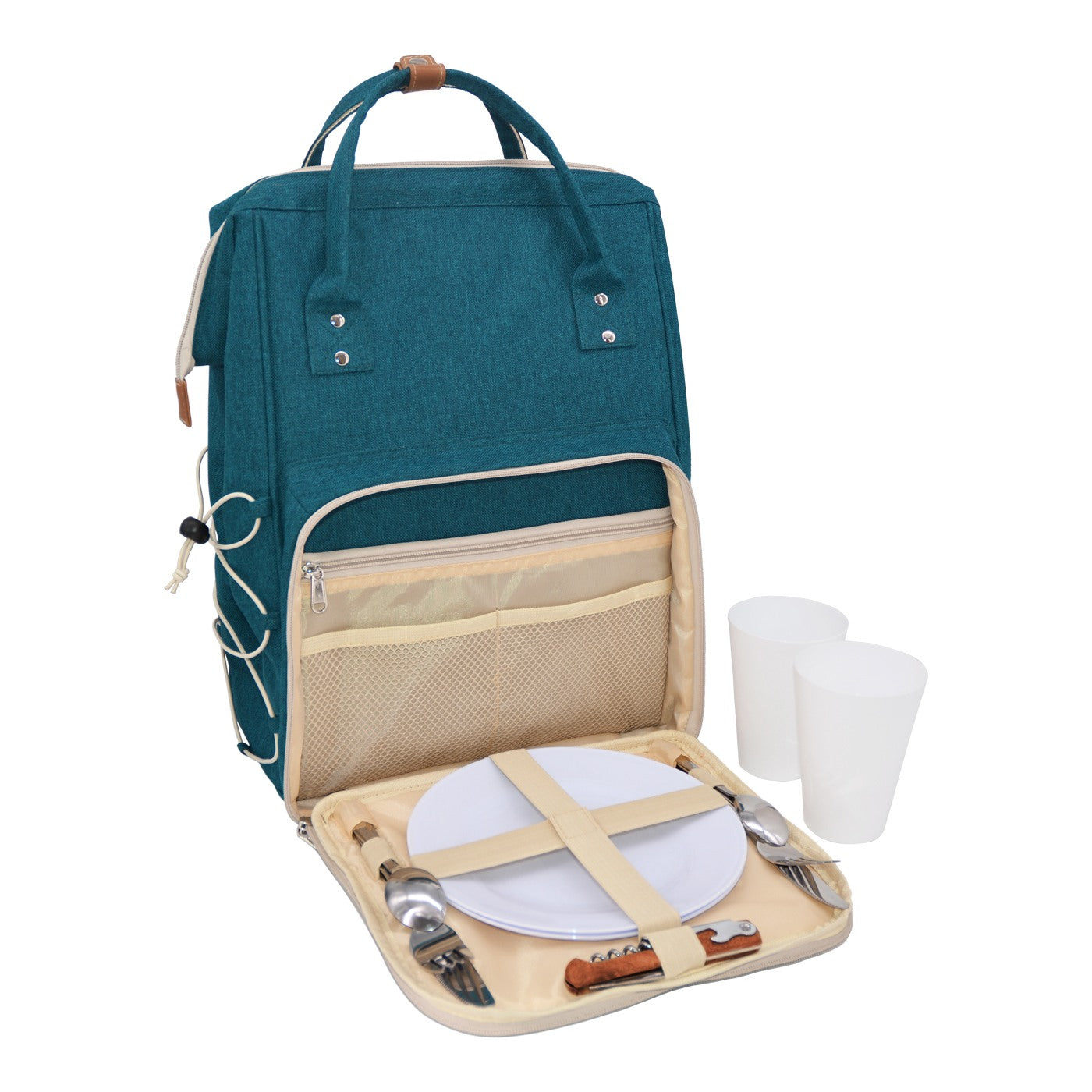 Picknick-Rucksack Blaugrün - 2 Personen