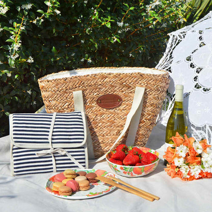 Strandtasche Picknick Riviera Leinen - 4 Personen