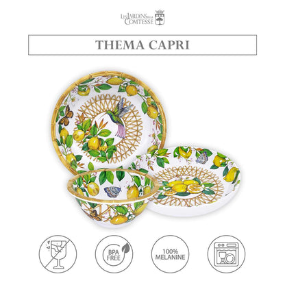 Großer tiefer Teller aus reinem Melamin - 23 cm - Capri
