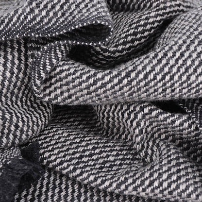 Schal aus Kaschmir und Woll für Mann und Frau 40 x 190 cm - silbergrau/anthrazit