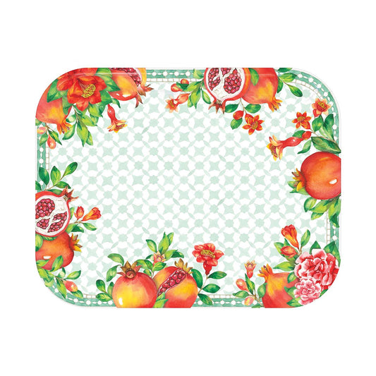 Kleines Präsentationstablett rechteckig aus Melamin Granatapfel - 33 x 26 cm