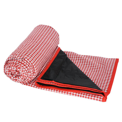 XXL-Picknickdecke mit rotem Karomuster und wasserundurchlässiger Rückseite
