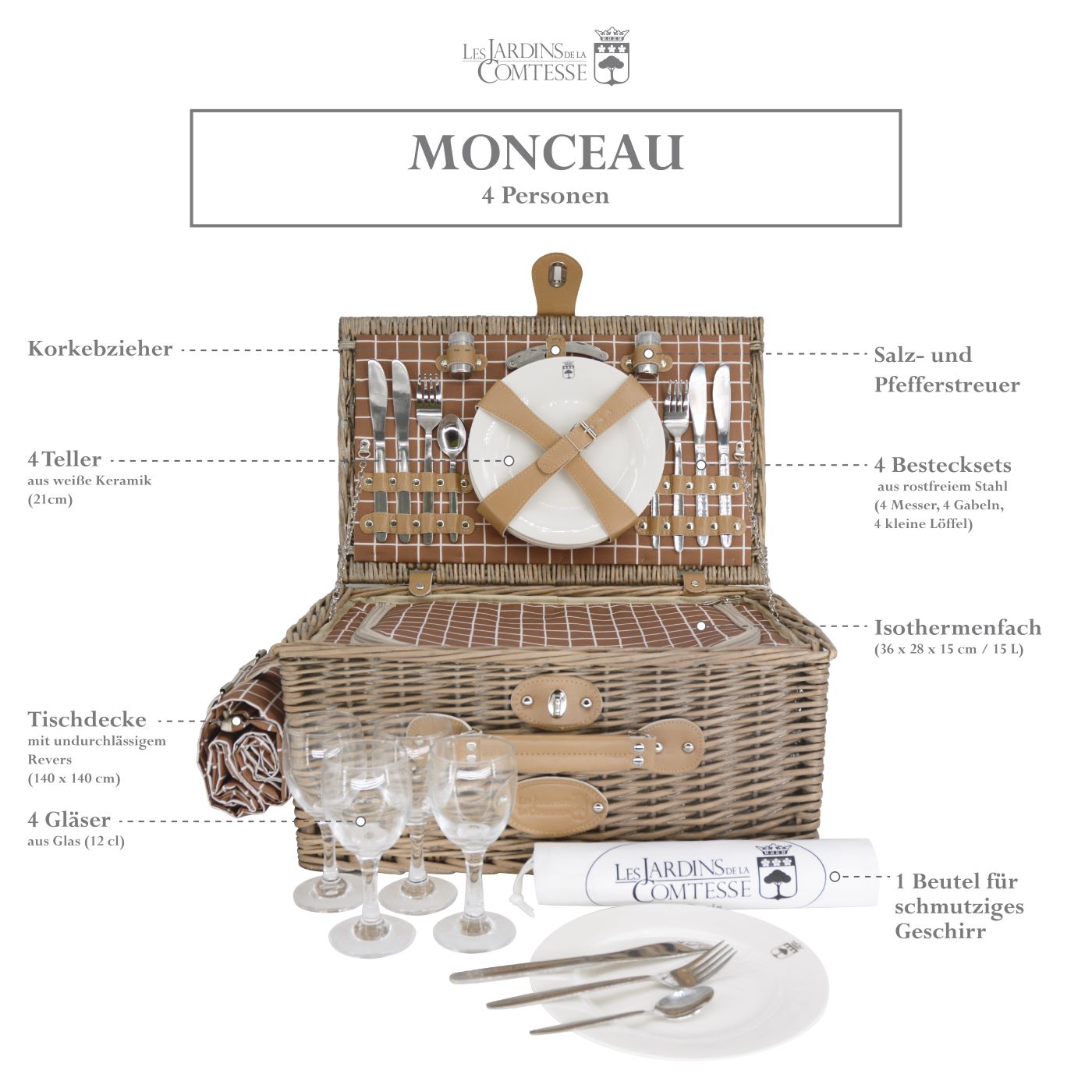 Picknickkorb Monceau - 4 Personen