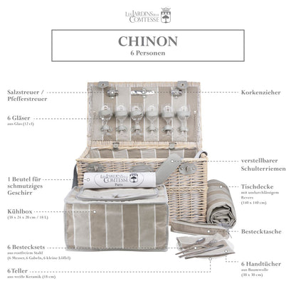 Picknickkorb „Chinon“ für 6 Personen