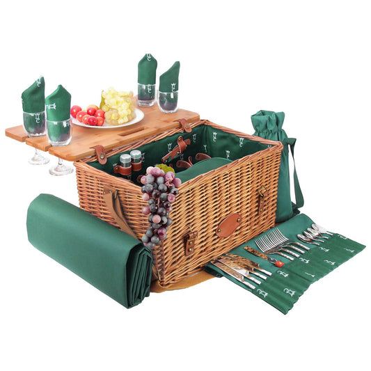 Picknickkorb Saint-Honoré mit Lederriemen - 4 Personen