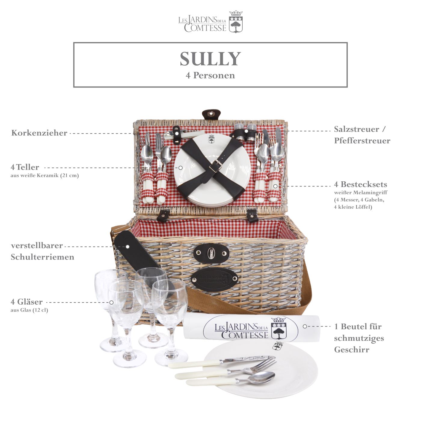 Picknickkorb "Sully" für 4 Personen