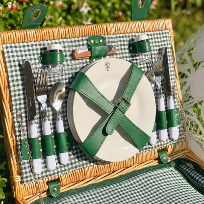 Picknickkorb aus Weide Marly Grün - 4 Personen