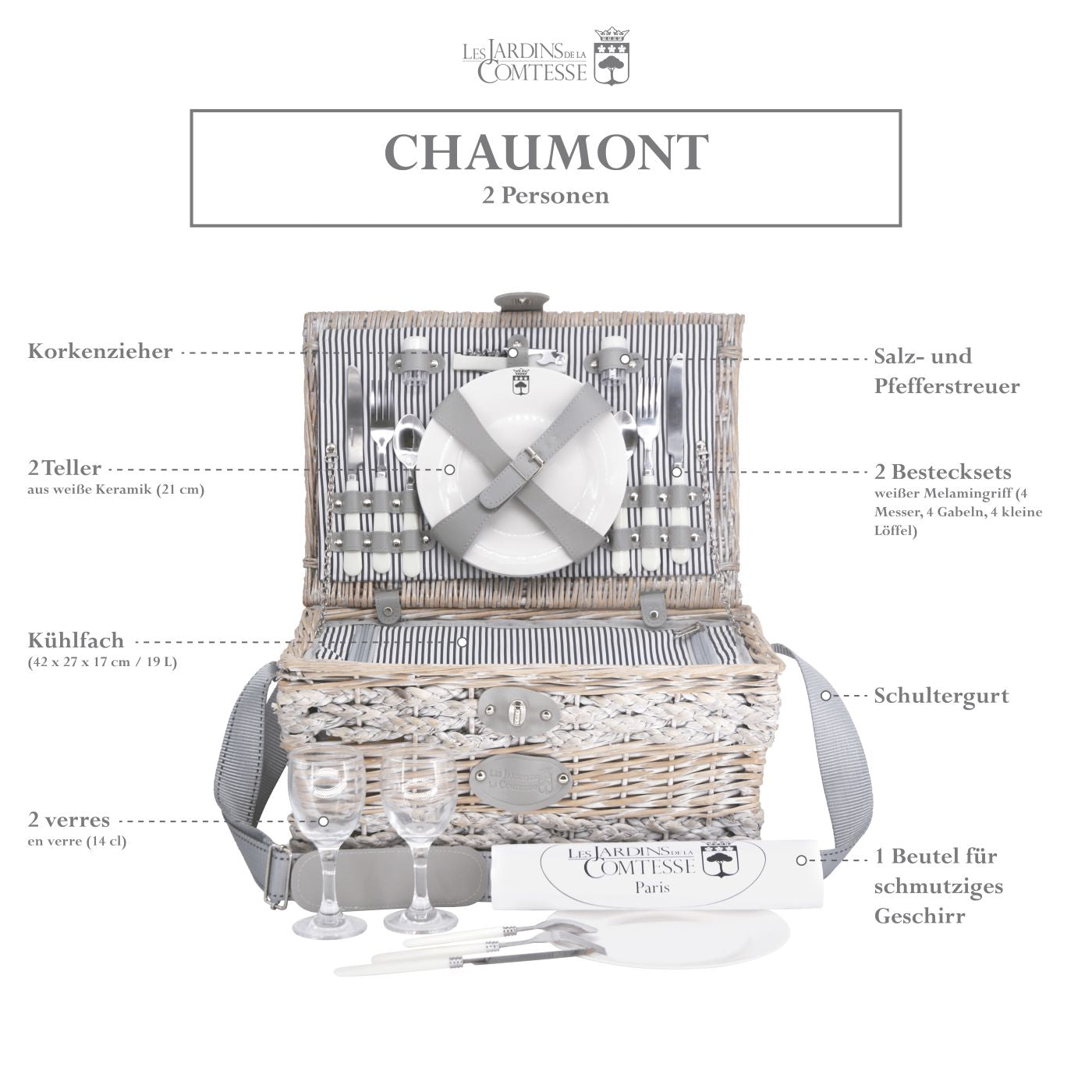 Picknickkorb „Chaumont“ für 2 Personen