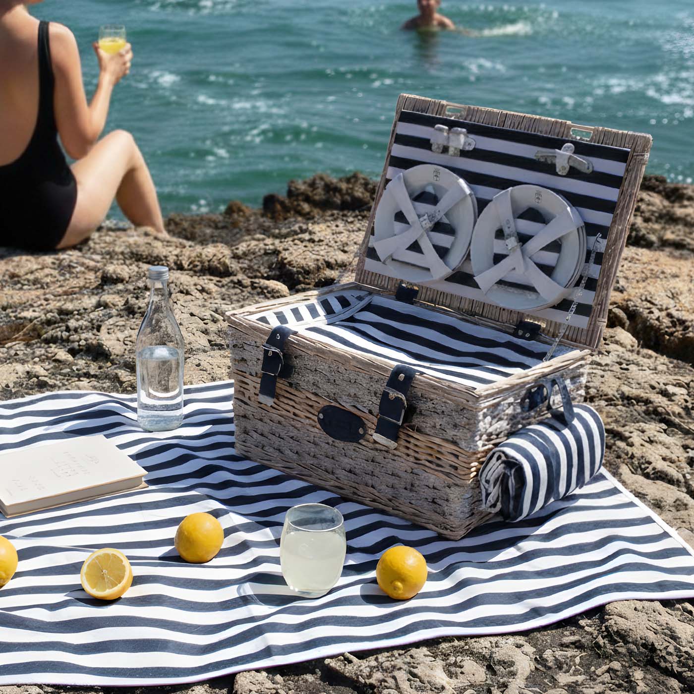 Picknickkorb „Marine“ für 6 Personen