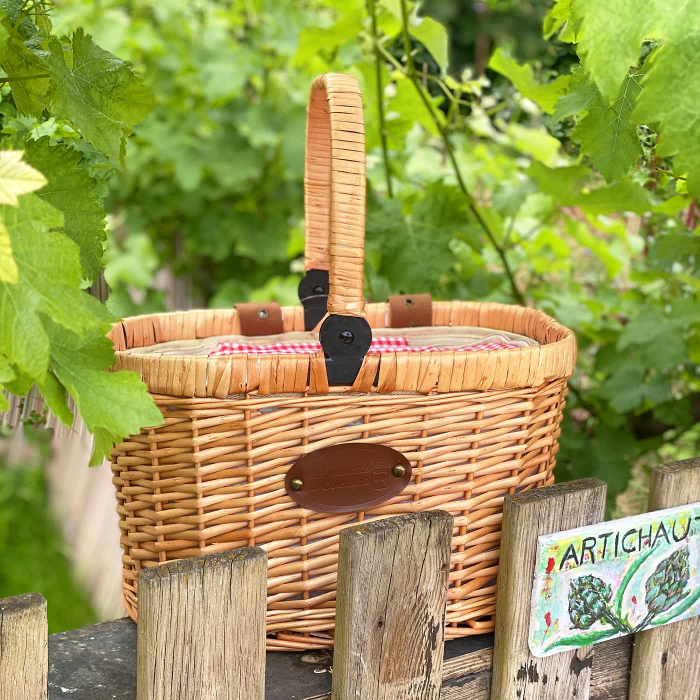 fahrradtasche picknick Fahrradkorb isothermisch Chantilly rotkariert – Les Jardins de la Comtesse