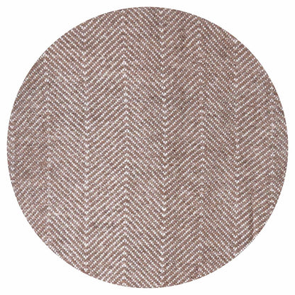 Plaid aus Woll in Eisbraun und Elfenbein - große Fischgrätenmuster - 130 x 200 cm