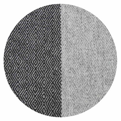 Leichte Decke aus Kaschmir und Wolle mit Diamant-Motiv : grauen und beigen Streifen - 130 x 230 cm