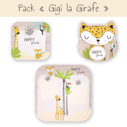 Geschenkset für Kinder - Rahmen + Collage + Kleiderhaken - Gigi die Giraffe