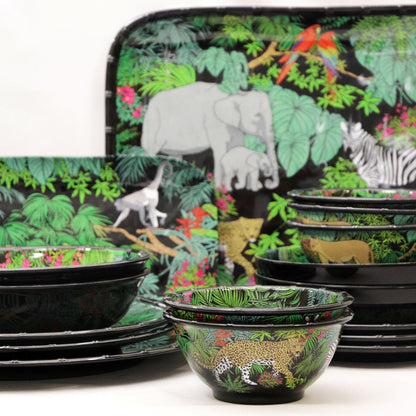 Lange, rechteckige Kuchenplatte - reines Melamin - 37,5 cm - Jungle