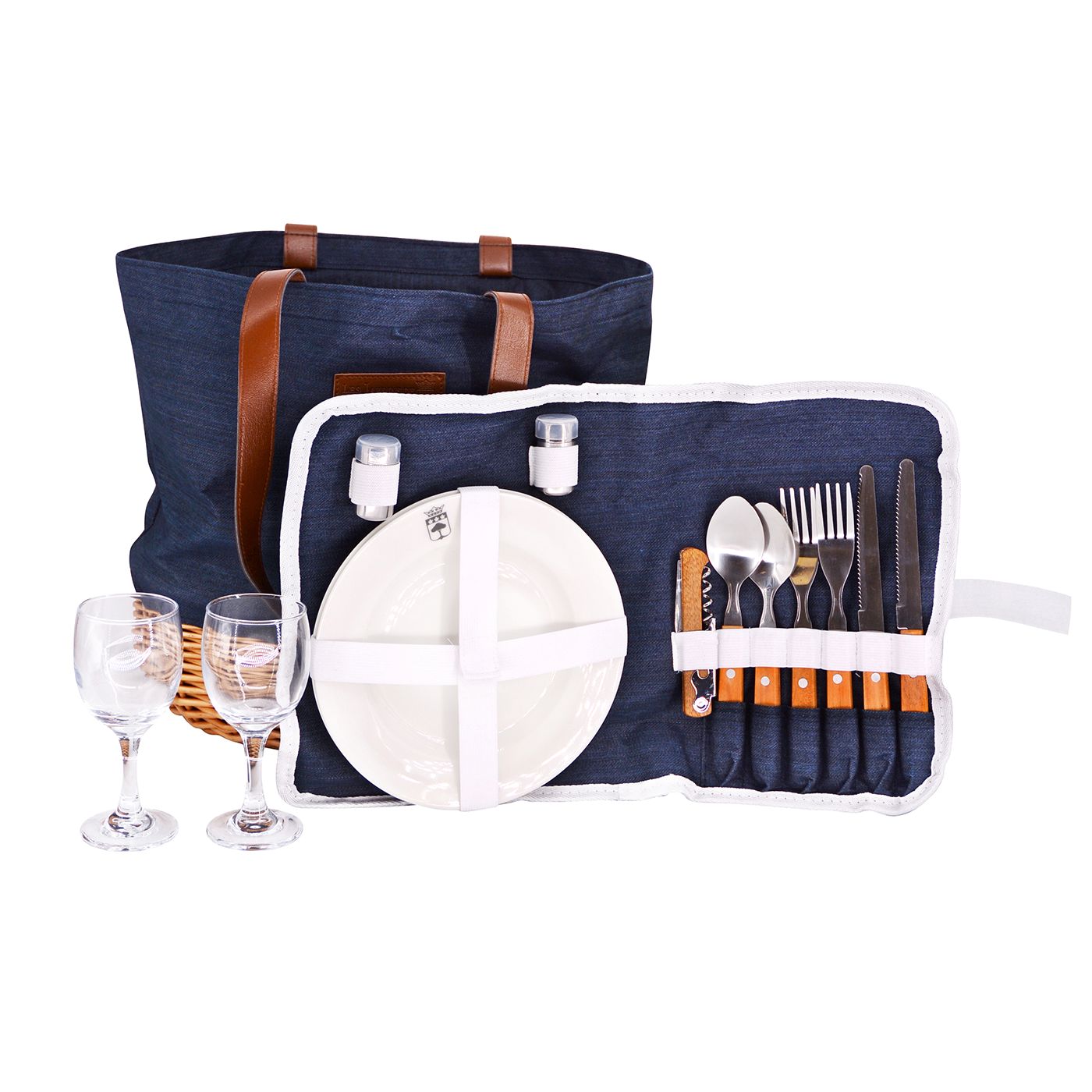 Picknicktasche Azur blau - 2 Personen